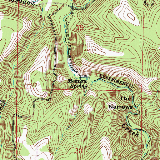 Topographic Map of Meadow Spring, OR