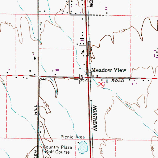 Topographic Map of Meadow View, OR