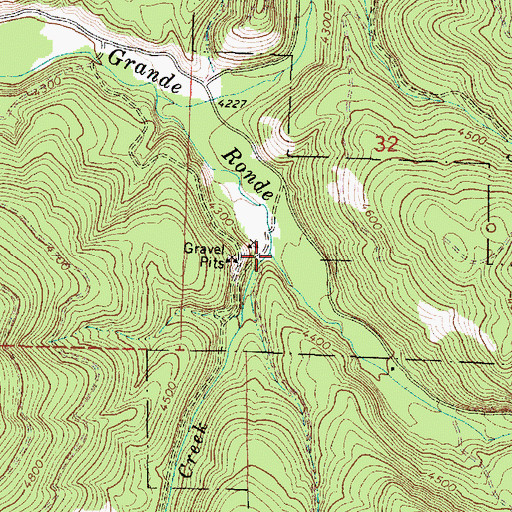 Topographic Map of Meadowbrook Creek, OR