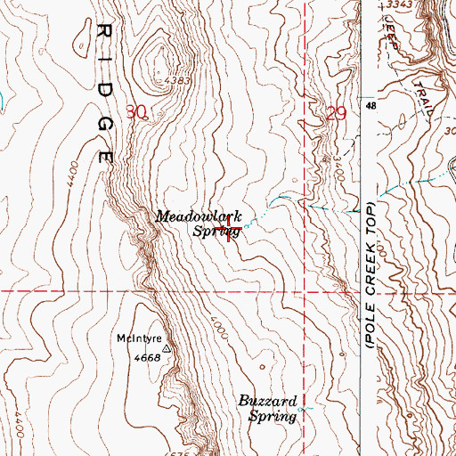 Topographic Map of Meadowlark Spring, OR
