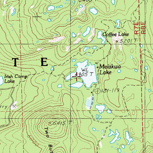 Topographic Map of Melakwa Lake, OR