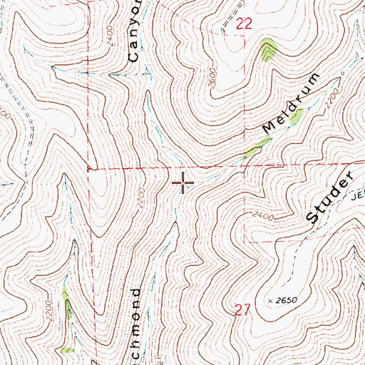 Topographic Map of Meldrum Canyon, OR