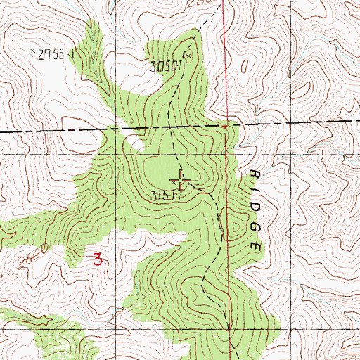 Topographic Map of Melendy Ridge, OR