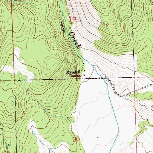 Topographic Map of Mendell Ranch, OR