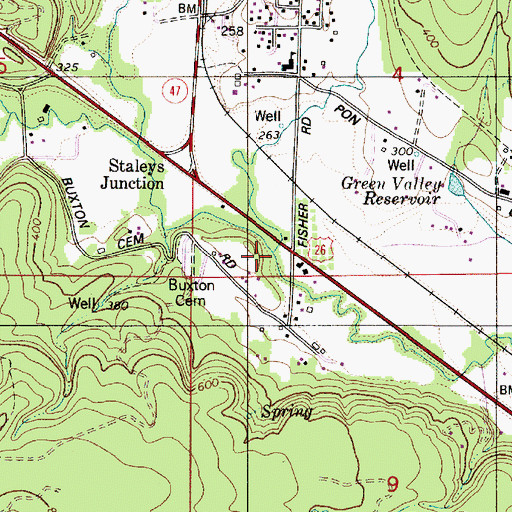 Topographic Map of Mendenhall Creek, OR