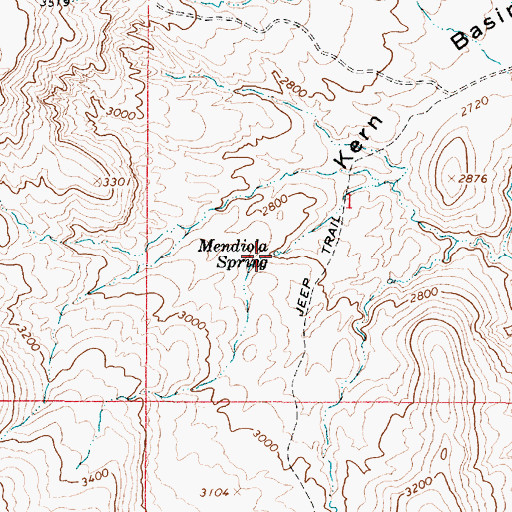 Topographic Map of Mendiola Spring, OR