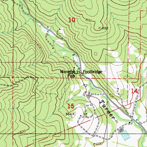 Topographic Map of Menefee County Park, OR