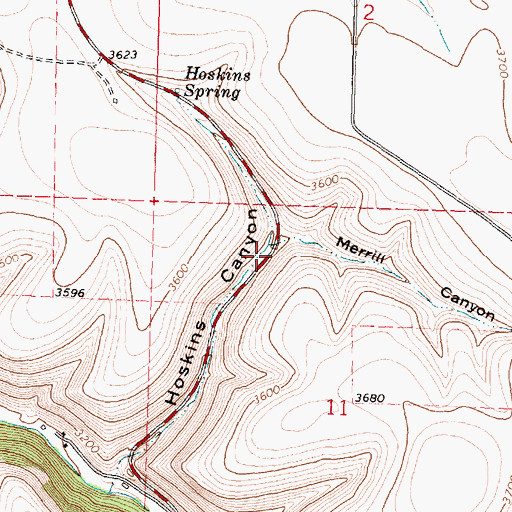 Topographic Map of Merrill Canyon, OR