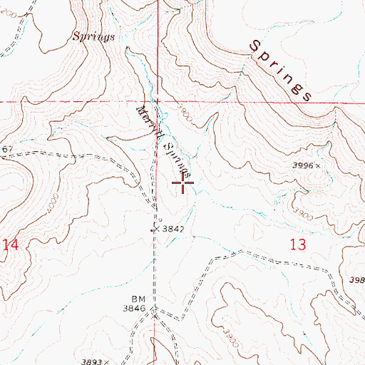 Topographic Map of Merrill Springs, OR