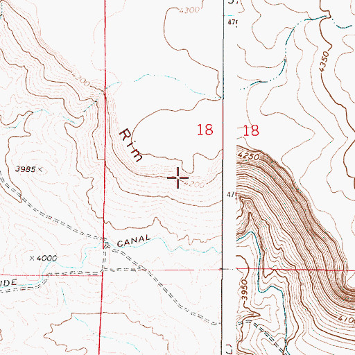 Topographic Map of Merrill Springs Rim, OR