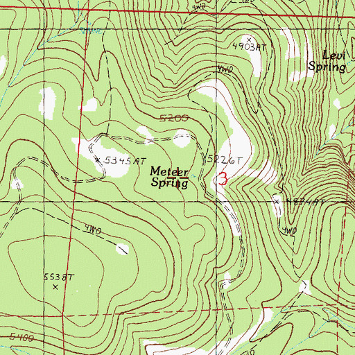 Topographic Map of Meteer Spring, OR