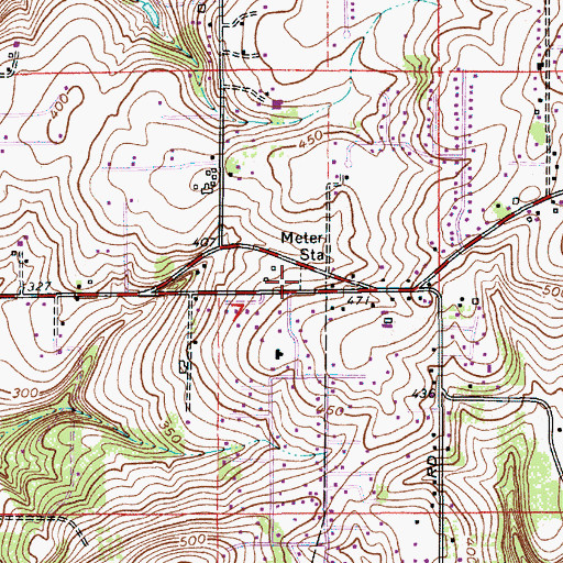 Topographic Map of Meter Station, OR