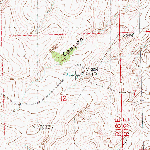 Topographic Map of Middle Camp, OR