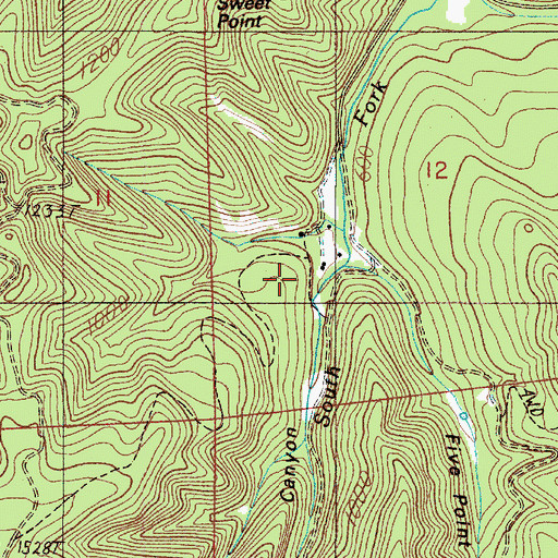 Topographic Map of Middle Canyon, OR