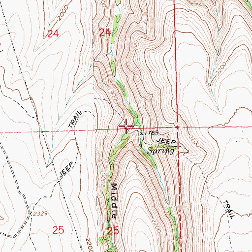 Topographic Map of Middle Canyon, OR