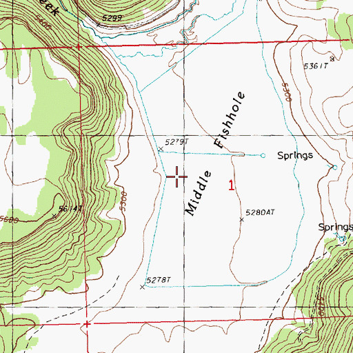 Topographic Map of Middle Fishhole, OR