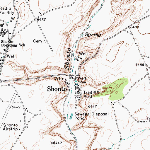 Topographic Map of Shonto, AZ