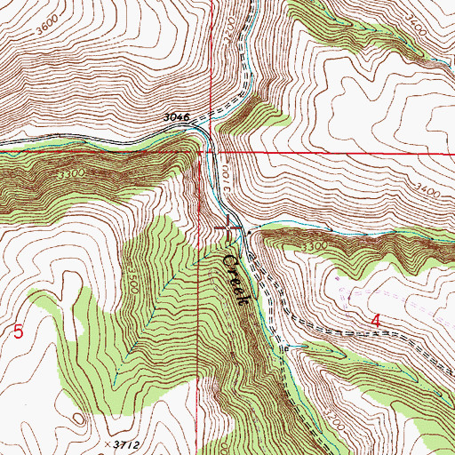 Topographic Map of Middle Fork Clark Creek, OR