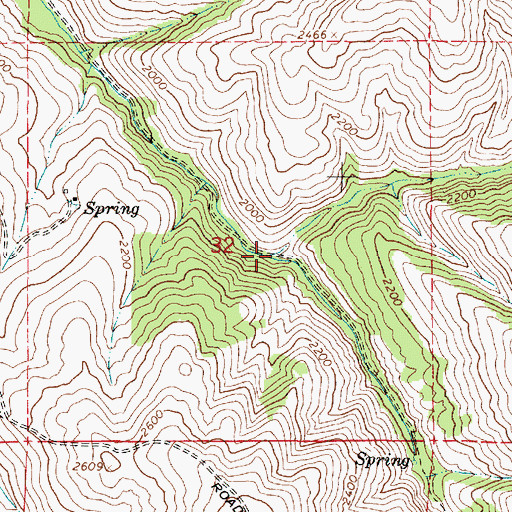 Topographic Map of Middle Fork Cottonwood Creek, OR