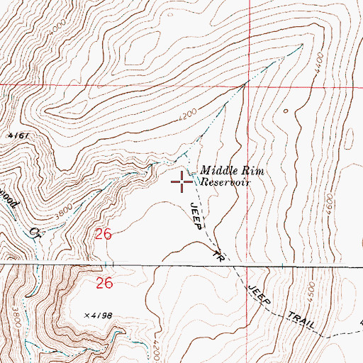 Topographic Map of Middle Rim Reservoir, OR