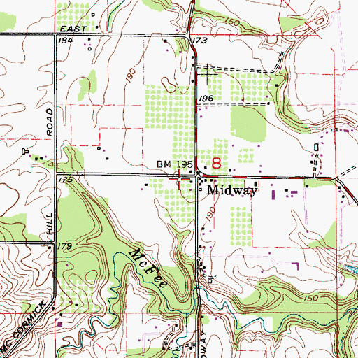 Topographic Map of Midway, OR