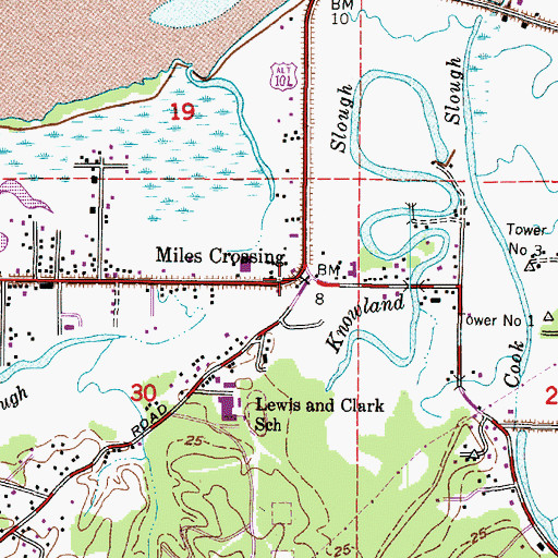 Topographic Map of Miles Crossing, OR