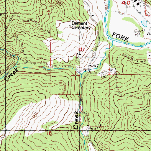 Topographic Map of Mill Creek, OR