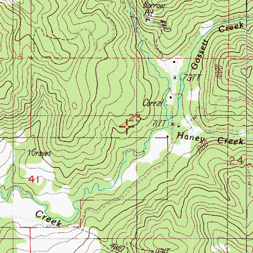 Topographic Map of Mill Creek, OR