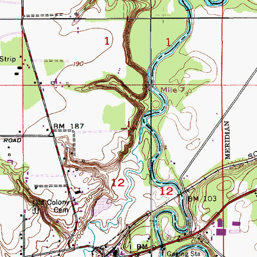 Topographic Map of Mill Creek, OR