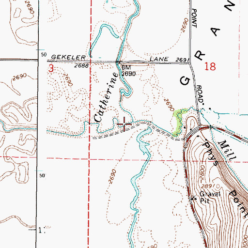 Topographic Map of Mill Creek, OR