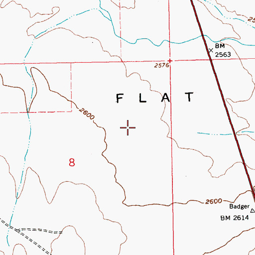 Topographic Map of Mill Creek Flat, OR