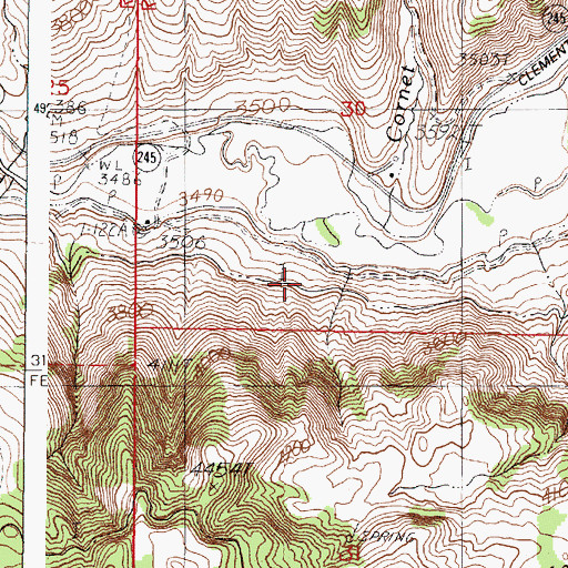 Topographic Map of Mill Ditch, OR