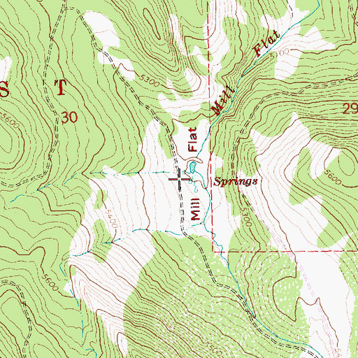 Topographic Map of Mill Flat, OR