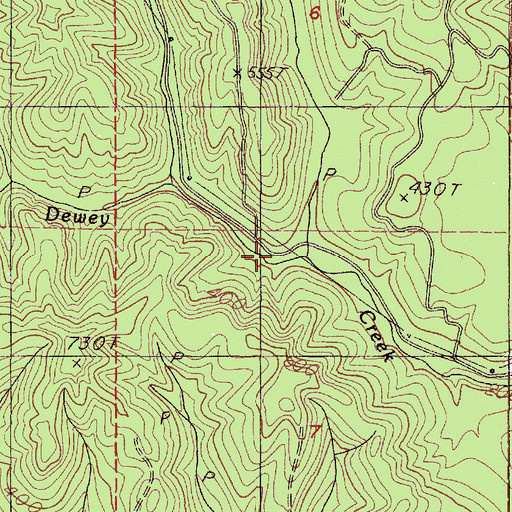 Topographic Map of Miller Creek, OR