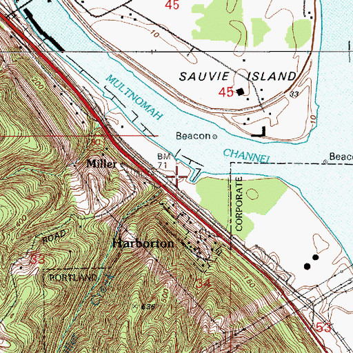 Topographic Map of Miller Creek, OR