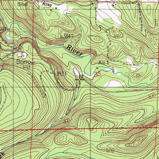 Topographic Map of Miller Creek, OR