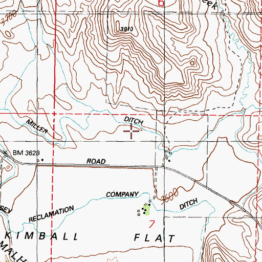 Topographic Map of Miller Ditch, OR