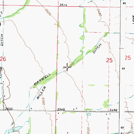 Topographic Map of Miller Ditch, OR