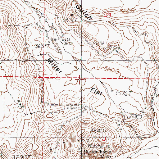 Topographic Map of Miller Flat, OR