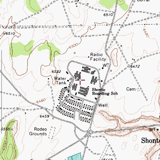 Topographic Map of Shonto Preparatory Technology High School, AZ