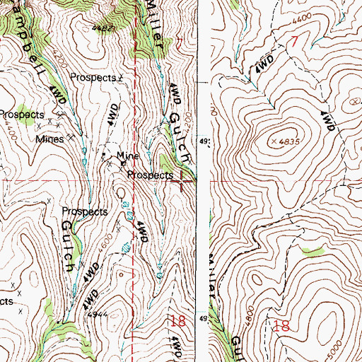 Topographic Map of Miller Gulch, OR