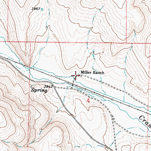 Topographic Map of Miller Ranch, OR