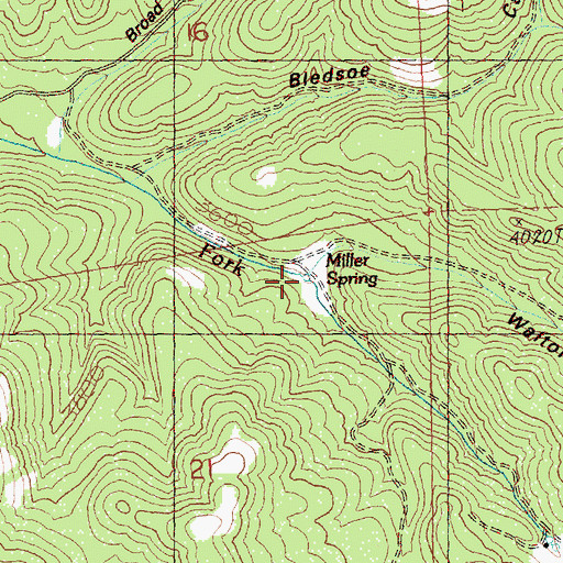 Topographic Map of Miller Spring, OR