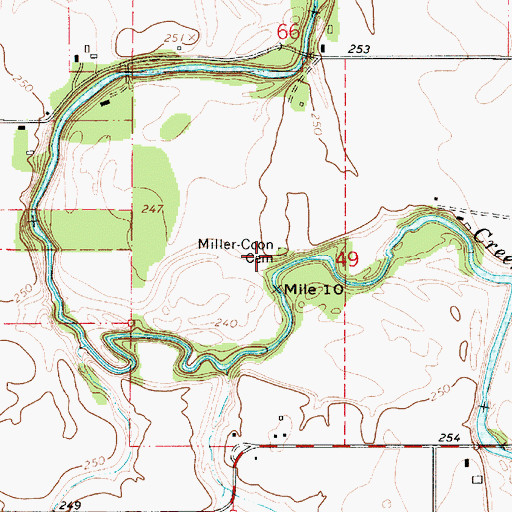 Topographic Map of Miller - Coon Cemetery, OR