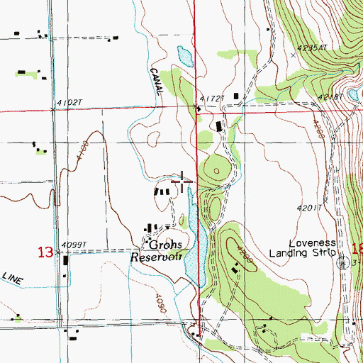 Topographic Map of Mills Creek, OR