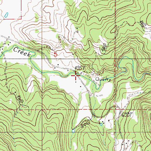 Topographic Map of Milltown Hill Bridge, OR