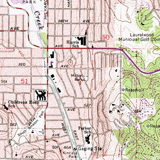 Topographic Map of Milton City Park, OR