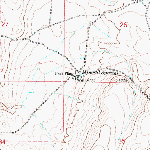 Topographic Map of Mineral Springs, OR