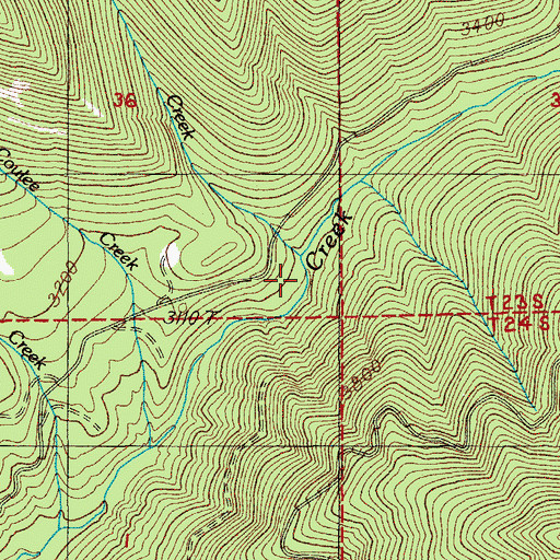 Topographic Map of Minnehaha Creek, OR