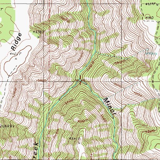 Topographic Map of Minor Gulch, OR